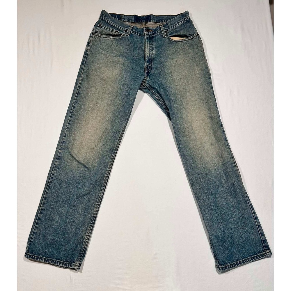 Levi Strauss Signature Mens Straight Leg Jeans Blue Medium Wash Denim 32x31.5